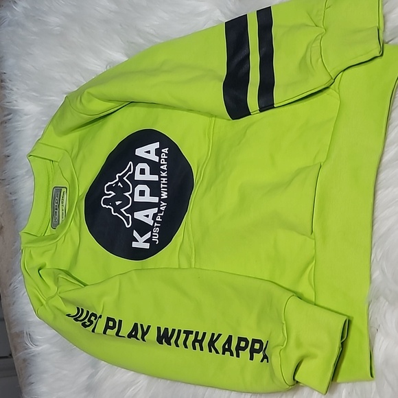Kappa Sweatshirt Lime/Blue NWOT - Picture 2 of 4
